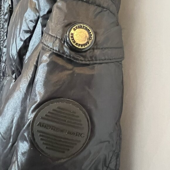 Andrew Marc Women’s Long Jacket Lightweight Hooded Down Quilted Black Medium - Picture 13 of 16